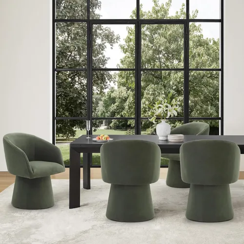 Miniatura 7 de KISLOT Sillas de Comedor Giratorias Sillón de Acento Moderno Silla Lateral de Escritorio para Comedor Tocador Dormitorio Sala de Estar Sala de Verde