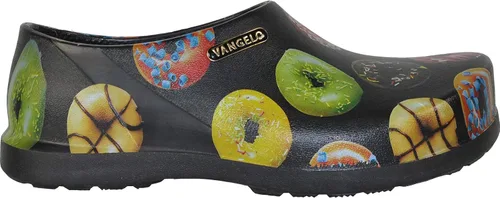 Miniatura 4 de VANGELO Zuecos profesionales antideslizantes para hombre, zapatos de trabajo, zapatos de enfermera, zapatos de chef, negro, blanco, lima