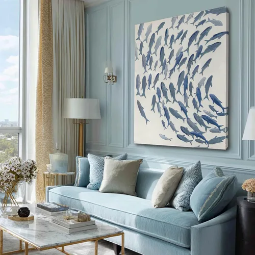 Miniatura 12 de CHUDANHAO Pósteres de Arte Grises Imágenes de Decoración de Pared de Árbol Grande para Oficina Arte de Pared Dorado y Blanco Pintura Botánica