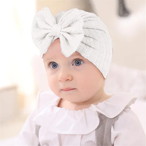 Miniatura 46 de Gorro de punto para bebé con lazos lindos turbante para envolver el sombrero (MZ6)
