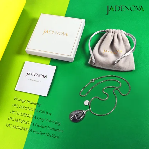 Miniatura 7 de JADENOVA Collar de cristal curativo para mujer, colgante de árbol de la familia, árbol genealógico, joyería envuelta en alambre, colgante de lágrima