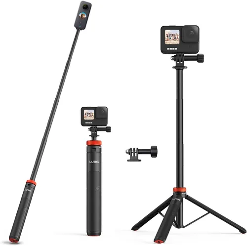 Miniatura 9 de VRIG - Trípode GoPro extensible de 20.1 pulgadas, trípode portátil para cámara de palo selfie para GoPro Max Hero 13 12 11 Mission 1 Pro/DJI Action