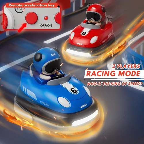 Miniatura 3 de Batalla de 2 jugadores Carro RC de 3-5 años para niños pequeños Juguete de Navidad Carros chocadores con control remoto de dibujos animados