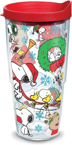 Miniatura 14 de Tervis Vaso aislado de doble pared Peanuts con collage navideño hecho en Estados Unidos, mantiene las bebidas frías y calientes, 16 onzas, taza