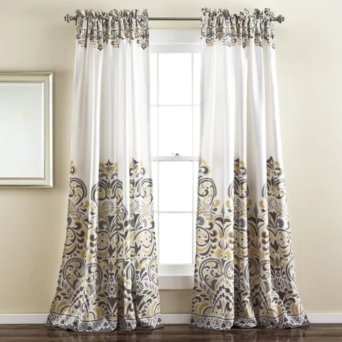 Miniatura 10 de Lush Decor Clara Curtains - Cortinas con estampado de damasco paisley, estilo bohemio, filtrado de luz, juego de paneles para ventana para sala