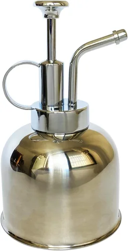 Pulverizador de plantas de acero inoxidable, regadera pequeña para plantas en macetas de interior 10 oz/plata brillante
