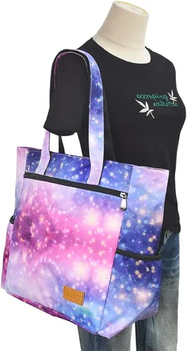 Miniatura 10 de CLOUDMUSIC Bolsa de hombro para enfermeras, profesores, trabajo, gimnasio, viajes, playa, mujeres, con gran capacidad, impermeable
