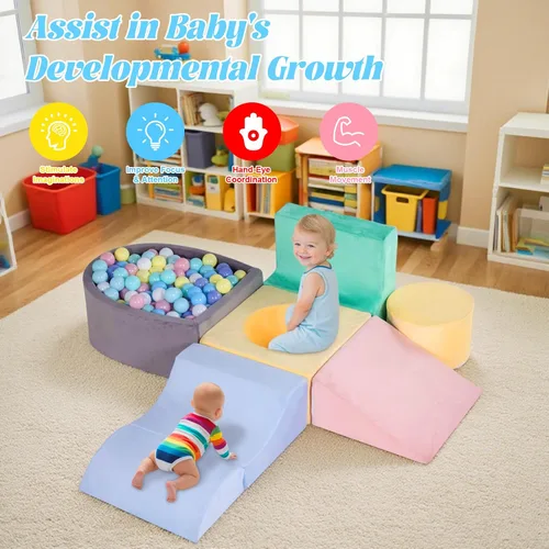 Miniatura 6 de Juguetes de escalada para niños pequeños de 1 a 3 años, bloques de escalada de espuma para bebé, 6 piezas de juguetes de escalada para bebés