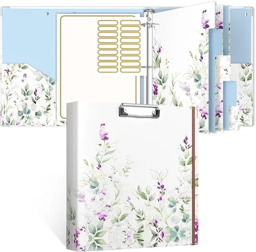 Miniatura 15 de Rouidr Carpeta de 3 anillos con portapapeles, 1 pulgada, 8.5 x 11 pulgadas, tamaño carta, carpetas organizadoras con pestañas divisorias y fundas