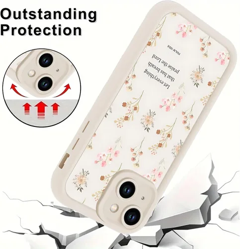 Miniatura 3 de Paquete de 2 fundas protectoras para iPhone 13 de 6.1 pulgadas con versículo bíblico de Jesús y cruz cristiana floral, para mujeres y niñas, funda