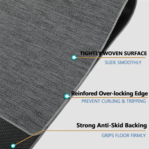 Miniatura 3 de Alfombrilla para Silla para Piso de Madera Dura y Baldosas, 47" x 60" Alfombrilla de Oficina Resistente para Sillas con Ruedas, Antideslizante, Sin