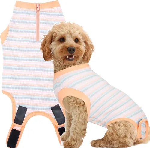 Miniatura 27 de Traje de Recuperación Wabdhaly para Perros, Traje de Cone de Perro con Cremallera Alternativa para Cirugía de Esterilización Femenina, Traje