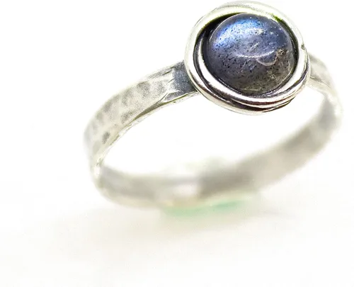 Miniatura 73 de Anillo de plata de ley con piedras preciosas para mujer, anillo apilable de piedra martillada, anillo de piedra natal
