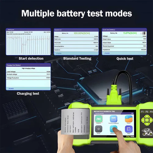 Miniatura 5 de Herramienta de diagnóstico de función de escáner de motocicleta totalmente accesorio, lector de código OBD2, prueba de ABS, prueba de batería
