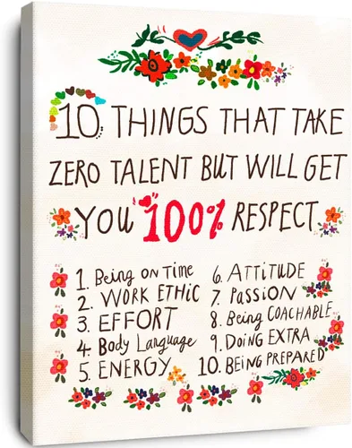 Arte de Pared Zero Talent, 10 Cosas Que No Requieren Talento Impresiones en Lienzo Enmarcadas Decoración de Pared para Dormitorios de Adolescentes y
