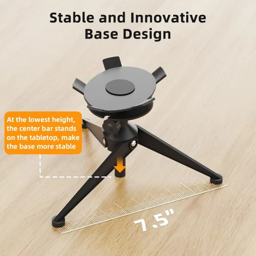Miniatura 6 de Small Metal Tripod Holder for Echo Spot, Cute Desktop Speaker Mount Stand Portable with Cable Management, Adjustable Height from 4.3"-6.6", 1 Pack