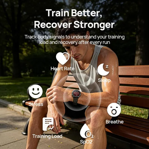 Miniatura 4 de mibro GS Pro2 - Reloj para correr con GPS de doble banda, planes de entrenamiento incorporados, AMOLED de 1.43 pulgadas, batería de 20 días y más