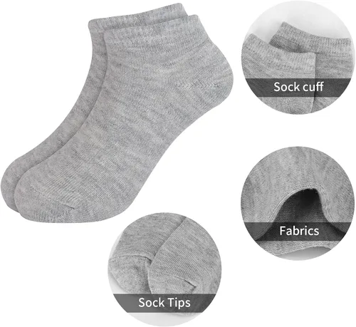 Miniatura 6 de BOOPH 12 pares de calcetines de tobillo para niños y niñas de corte bajo media amortiguación calcetines atléticos