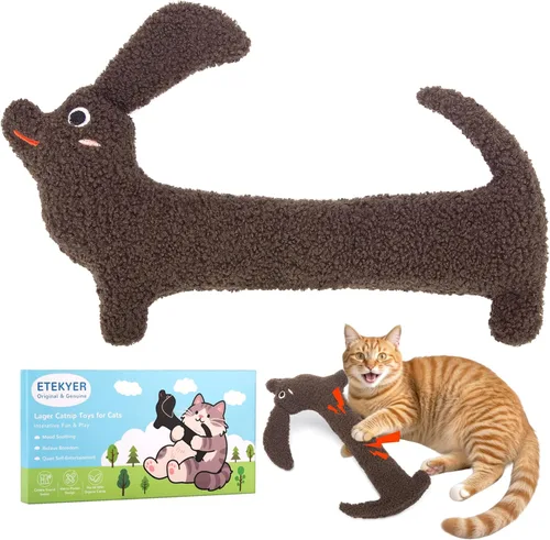 Miniatura 8 de ETEKYER Juguetes para gatos con hierba gatera, paquete de 5, juguetes de felpa para gatos de interior, gatitos, interactivos, masticables, juguetes