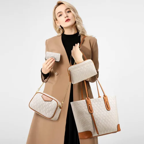 Miniatura 2 de Bolso de mano de moda para mujer, bolso de hombro, asa superior, juego de 4 piezas