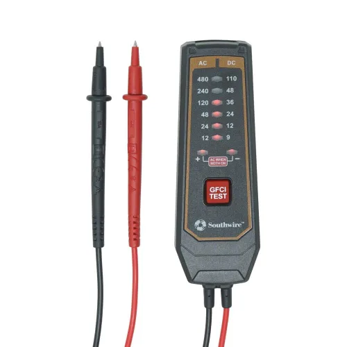 Miniatura 10 de Southwire Tester LCD 600VAC/VDC NCV - Detecta automáticamente voltaje de CA o CC - Luz de trabajo integrada - Pantalla retroiluminada - Detección