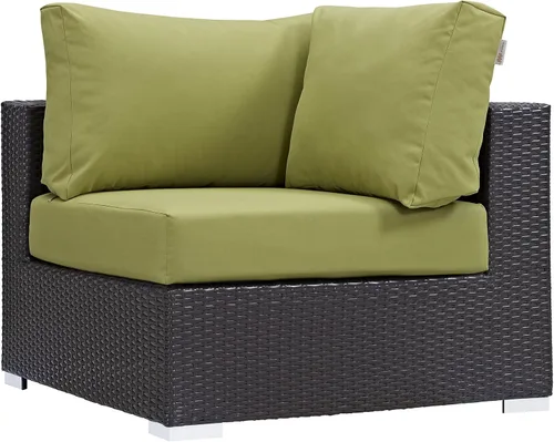Miniatura 32 de Modway EEI-1911-EXP-ORA Convene - Muebles otomanos cuadrados de tela para patio, muebles de exterior, color naranja espresso Espresso Naranja