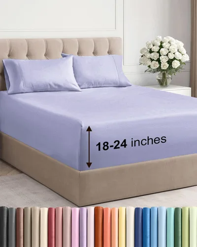 Miniatura 92 de Sábanas King divididas con bolsillos extra profundos, sábanas transpirables y refrescantes de 5 piezas, sábanas de lujo para hotel, suaves, sin 22