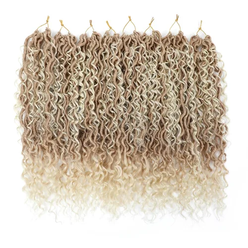 Miniatura 26 de 6 paquetes de cabello sintético rizado de Locs Crochet de 22 pulgadas, cabello de ganchillo estilo diosa, trenzas hippie sintéticas, extensiones