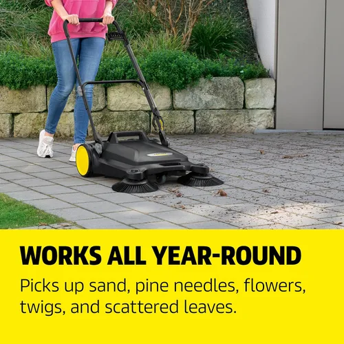 Miniatura 5 de Kärcher Walk Behind Outdoor Push Sweeper S 4 Twin Go!Más para talleres, aceras, entradas o garajes con agarrador de desechos de 5.25 galones, ancho