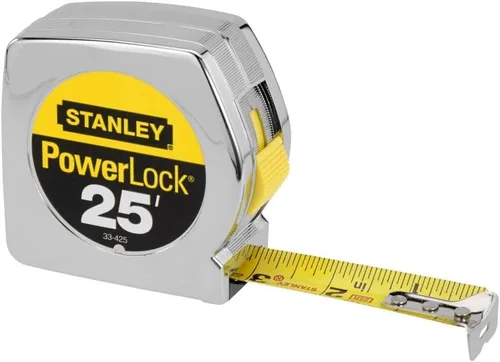 Miniatura 7 de Stanley 33425 Powerlock II Cinta Métrica de Retorno Automático, 1 pulgada x 25 pies, Cromo/Amarillo