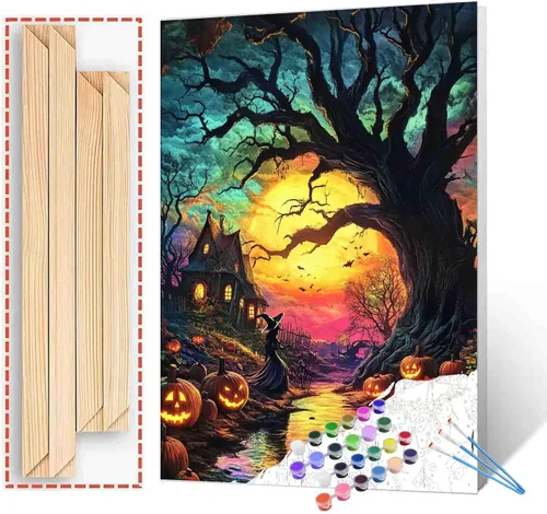Miniatura 40 de Tucocoo Bumbers - Pintura de paisaje de puerta para adultos, paisaje de lago, pintura por números, pintura acrílica, lienzo junto al lago, plantas