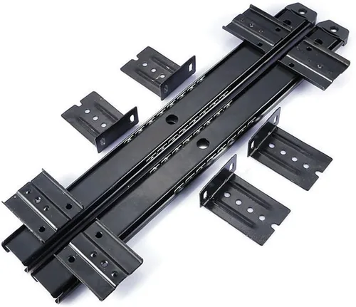 Miniatura 2 de Bandeja de cajón para teclado de escritorio con rodamientos de bolas de 14 pulgadas, riel deslizante, extensión de 3/4, ajustable, acero, metal