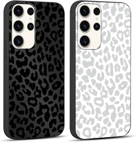 Miniatura 21 de 2 Pack Funda con lindo estampado de chita para Samsung Galaxy S22 Ultra 5G de 6.8", Fundas con patrón de leopardo de lujo, diseño de silicona suave
