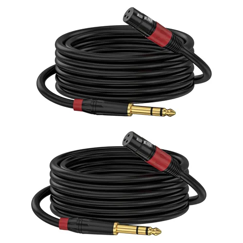 Miniatura 12 de Cable de interconexión equilibrado TRS a XLR de 1/4 pulgadas Pro de 1.2 M, XLR macho a 1/4 de pulgada (0.250 in), adaptador de convertidor de audio