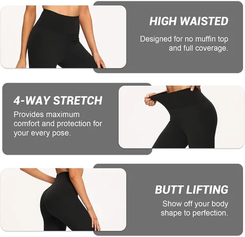 Miniatura 4 de Gayhay - Leggings estampados de cintura alta para mujer suaves opacos entallados con control de abdomen ideales para correr yoga y ciclismo