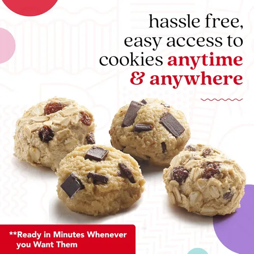 Miniatura 4 de David's Cookies - Masa congelada de galletas con trozos de chocolate y avena con pasas, premoldeada, 96