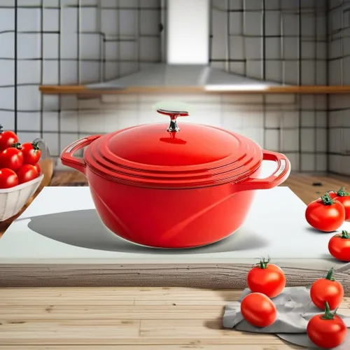 Miniatura 5 de Lodge USA Enamel - Horno Holandés de Hierro Fundido Esmaltado de 4.5 Qt - Utensilios de Cocina de Hierro Fundido - Olla Holandesa con Tapa
