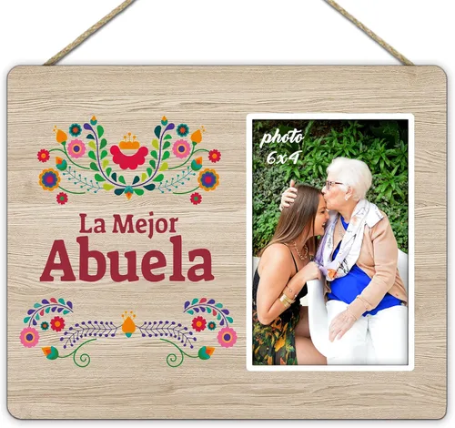KU-DaYi Marco de fotos de regalo para abuela, cumpleaños, Navidad, Día de la Madre, Acción de Gracias, de nieto, nieta, marco de fotos español de