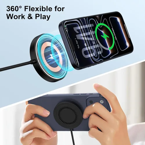 Miniatura 7 de Cargador inalámbrico magnético para iPhone 17e Mag-Safe, 2 unidades, cargador inalámbrico magnético de 15 W, almohadilla de carga rápida para iPhone