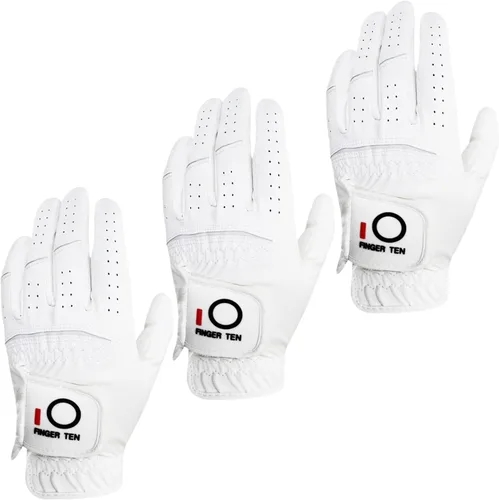 Miniatura 11 de FINGER TEN Guantes de golf para todo tipo de clima, paquete de 3 para golfista diestro, agarre de lluvia caliente y húmeda, guantes suaves y cómodos