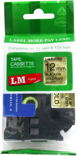 Miniatura 20 de Cinta LM - Brother PT-1010 3/8 pulgadas (0.354 in 0.35 laminadas) Negro sobre transparente compatible con TZe P-Touch Cinta para rotuladora Brother