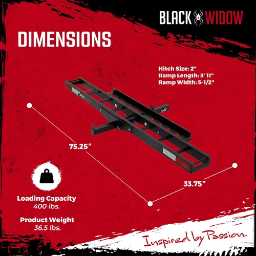 Miniatura 3 de Black Widow Portabicicletas Pro de Aluminio Anodizado para Bicicletas de Tierra para Bicicletas de Adultos, Motocicletas o Bicicletas de Neumáticos