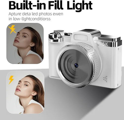 Miniatura 5 de WGM Cámara digital 5K, cámaras de 68 MP para fotografía, con zoom 16X antivibración, tarjeta de 32 GB y flash, cámaras portátiles compactas