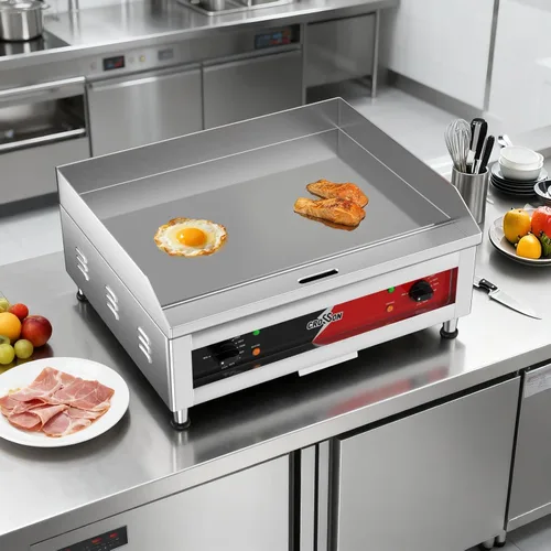 Miniatura 7 de CROSSON Plancha comercial cromada de 24 x 16 pulgadas, con certificación ETL, plancha eléctrica para encimera con placa de cocción antiadherente