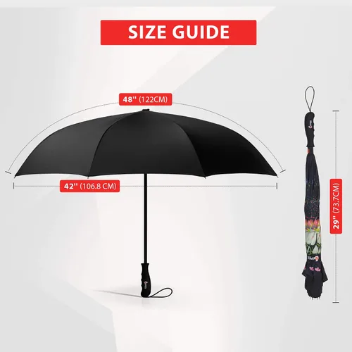 Miniatura 6 de Repel Umbrella Reverse Umbrella - Upside Down Inverted Reversible Wind Resistant Design - Teflon Canopy - Windproof Umbrella with Fiberglass Ribs