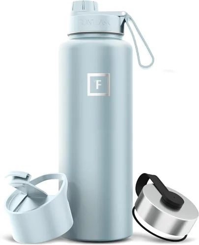Miniatura 26 de IRON °FLASK Frasco de hidratación para acampar y senderismo con pajilla, botella de agua deportiva de acero inoxidable con aislamiento de boca Dark