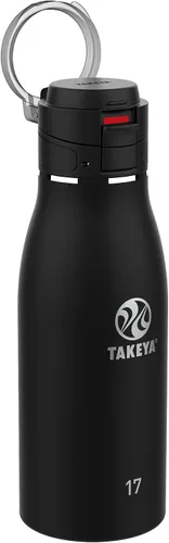 Miniatura 15 de Takeya Traveler - Taza de café de viaje de acero inoxidable con tapa abatible (25 onzas, ónix) – Taza aislada a prueba de fugas para café y té Ónice