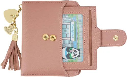 Miniatura 4 de Mini cartera plegable de cuero suave con protección RFID, para mujer, con funda para tarjeta, con ventana de identificación, monedero