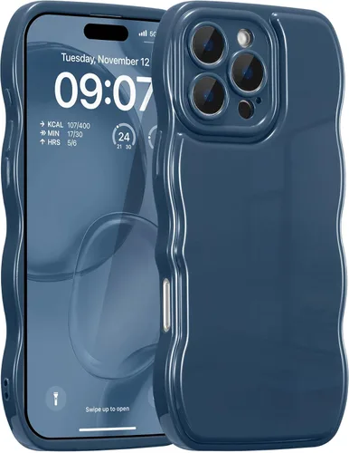 Miniatura 11 de FABSPARK - Funda para iPhone 11, diseño simple, marco ondulado, estética, silicona suave, color beige