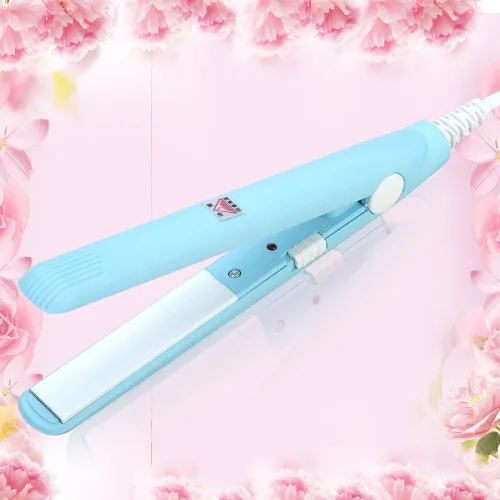 Miniatura 3 de Mavis Laven 4Colors 2 en 1 Mini plancha de pelo cerámica turmalina placa belleza plancha plana calefacción rizador (azul cielo)